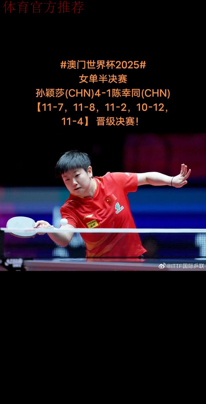 孙颖莎晋级女单半决赛 孙颖莎晋级女单半决赛
